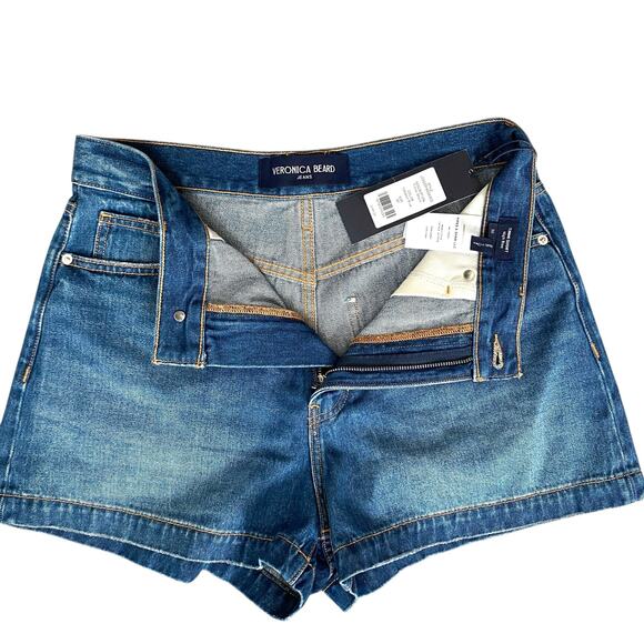 Veronica Beard Timmi Denim Shorts High Rise Calypso Blue Medium Wash Sz 30” - Picture 8 of 11